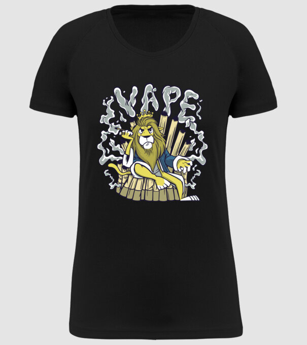 Leu cu țigară electrică model negru pe tricou