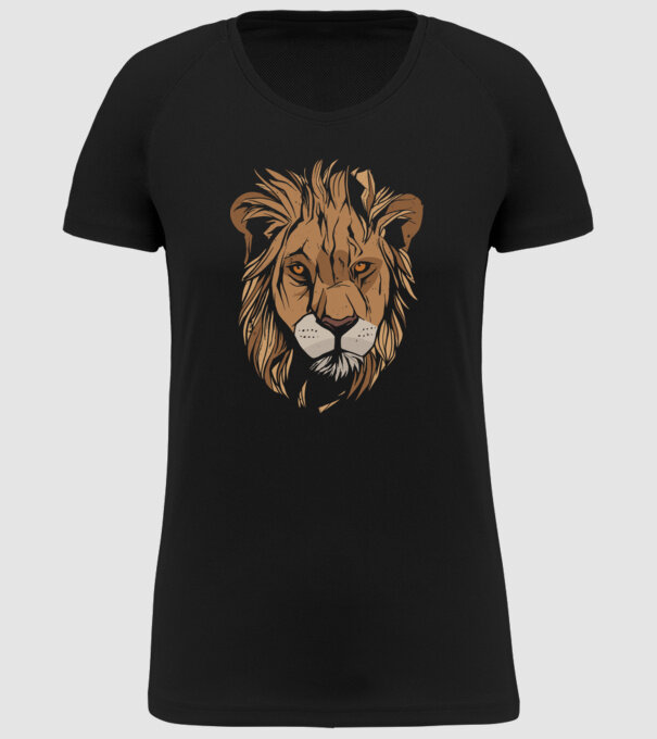 Cap de leu model negru pe tricou
