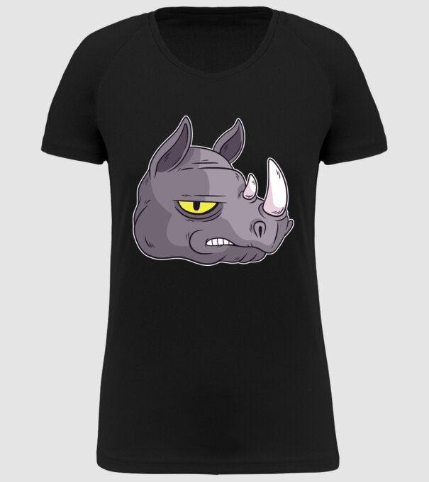 Cap de rinocer model negru pe tricou