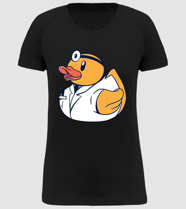 Medic Rățușcă de cauciuc model negru pe tricou