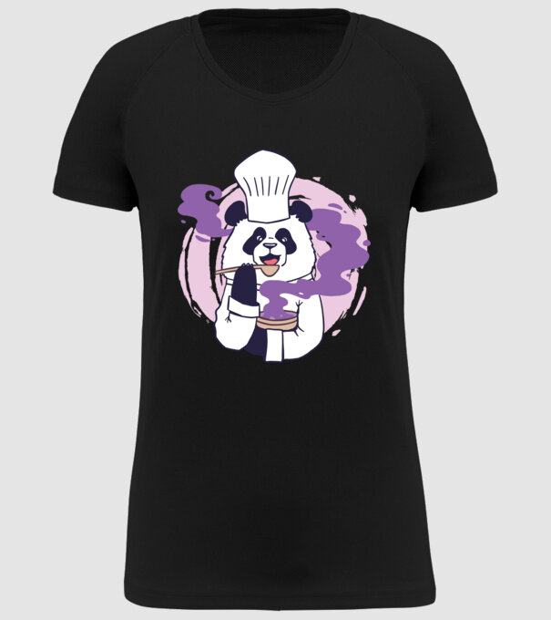Panda Chef model negru pe tricou