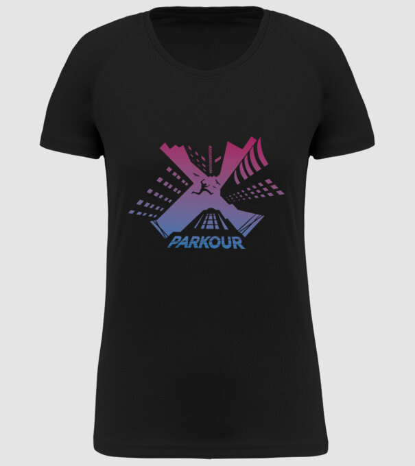 Parkour model negru pe tricou
