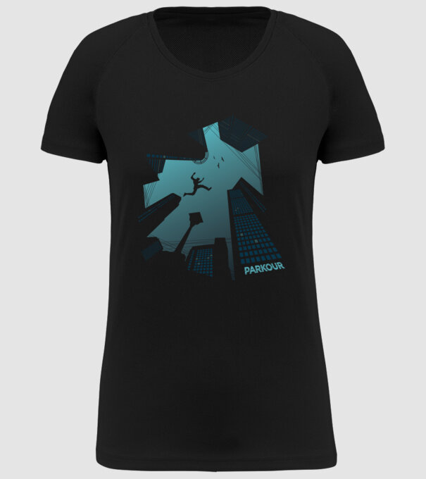 Tricou design Parkour model negru pe tricou