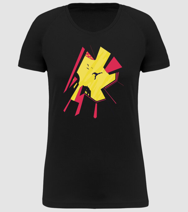 Alergare Parkour model negru pe tricou