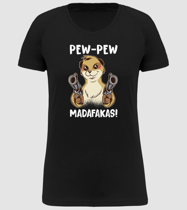 Pew Pew Pew Madafakas Suricată model negru pe tricou