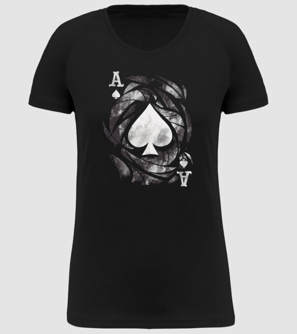 As de pică model negru pe tricou