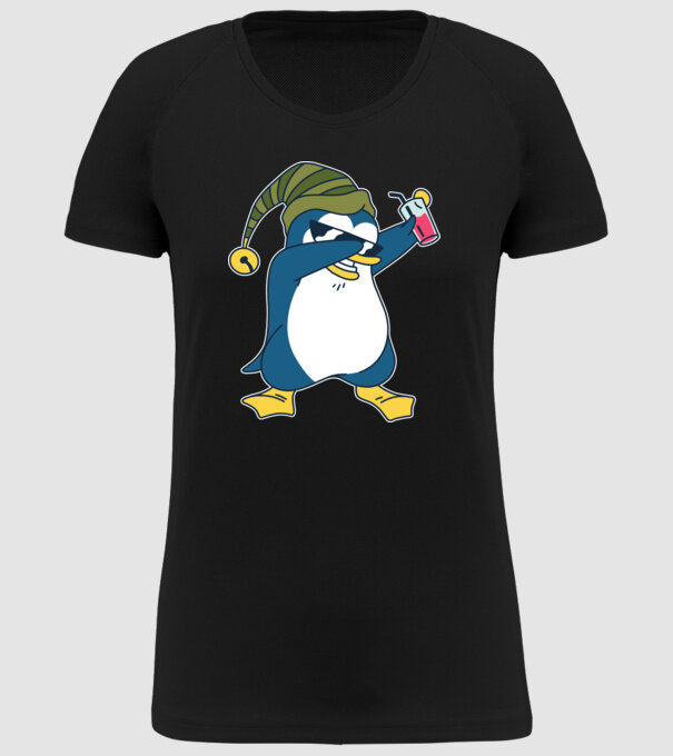 Pinguin DAB model negru pe tricou