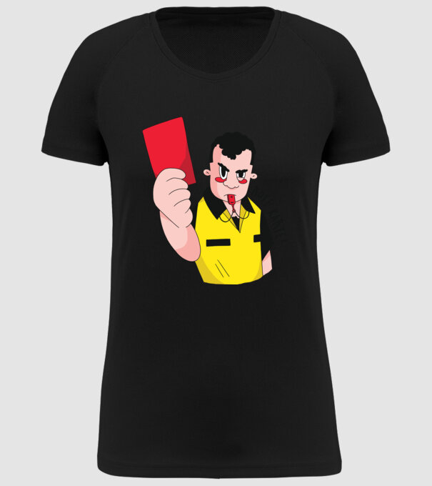 Cartonaș roșu model negru pe tricou