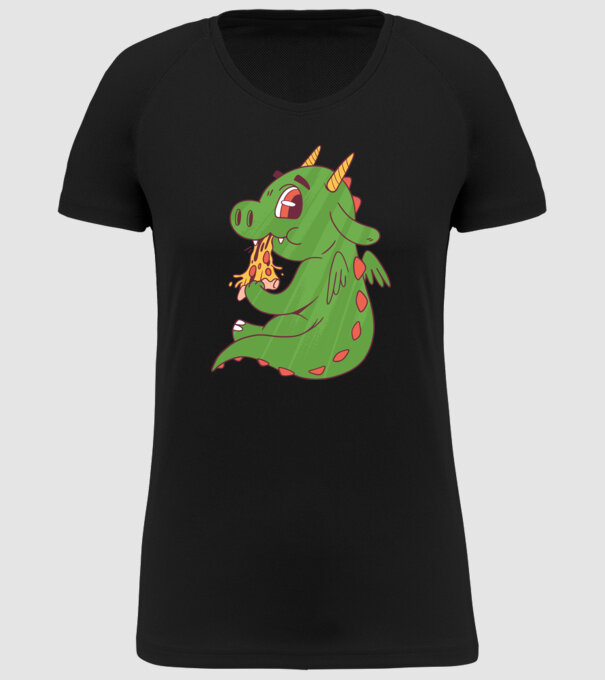 Pizza Dino model negru pe tricou