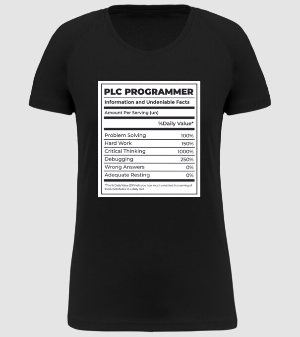 Programator PLC model negru pe tricou