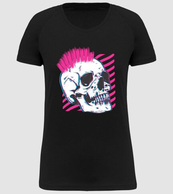 Craniu Punk model negru pe tricou