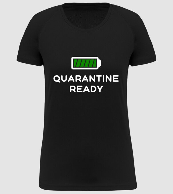 Quarantine ready model negru pe tricou
