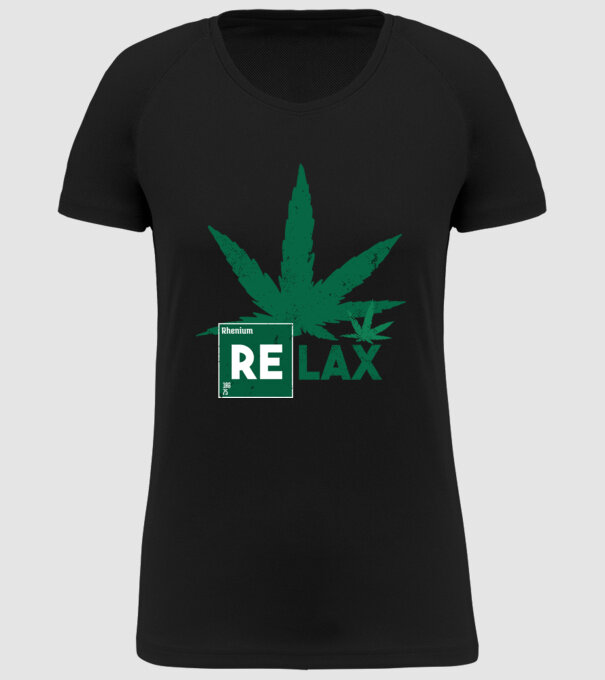 Relax Cannabis model negru pe tricou