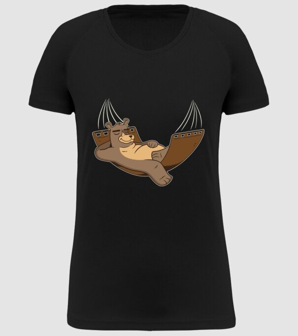 Urs Relax model negru pe tricou