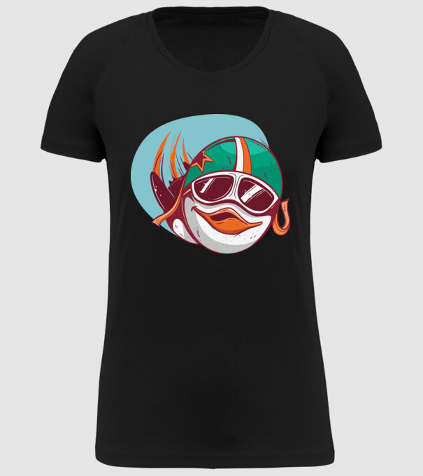 Pinguin Zburător model negru pe tricou