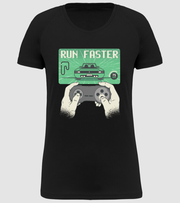 Retro gamer Outrun model negru pe tricou