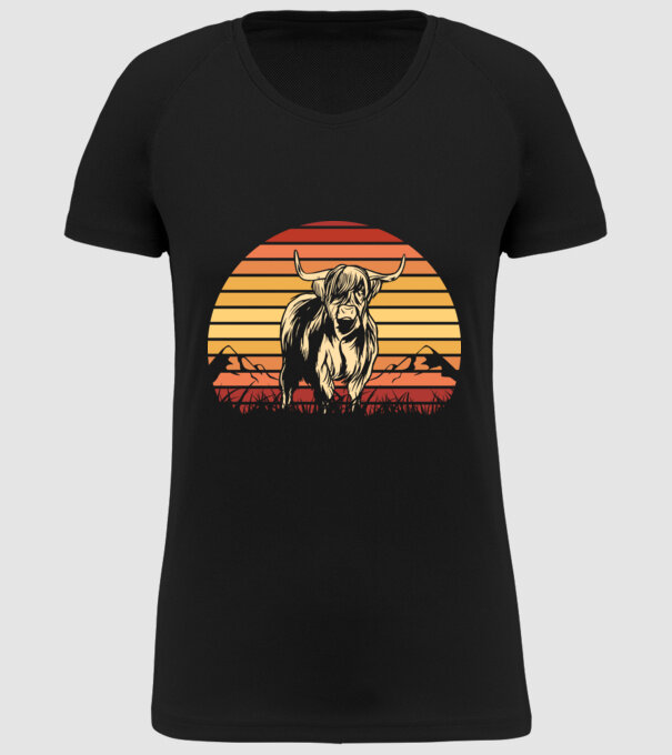 Vită Retro model negru pe tricou