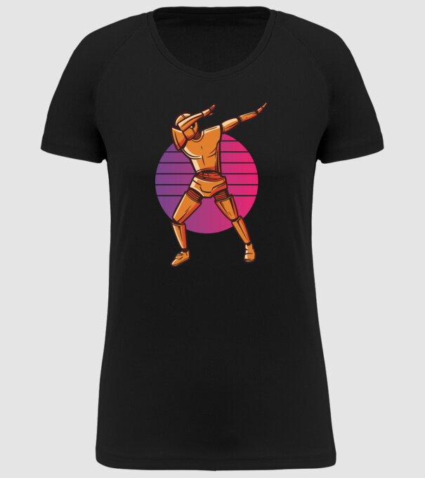 Robot DAB model negru pe tricou