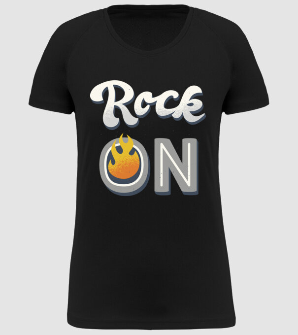 Rock On model negru pe tricou