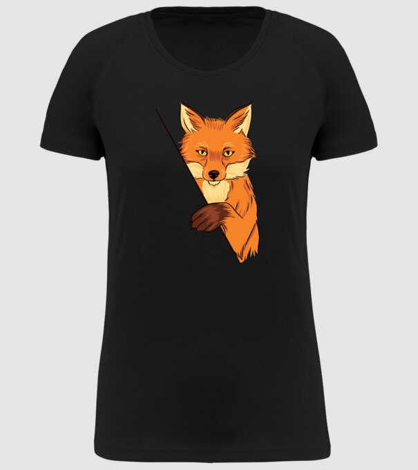 Vulpe model negru pe tricou
