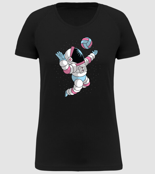 Astronaut voleibalist model negru pe tricou