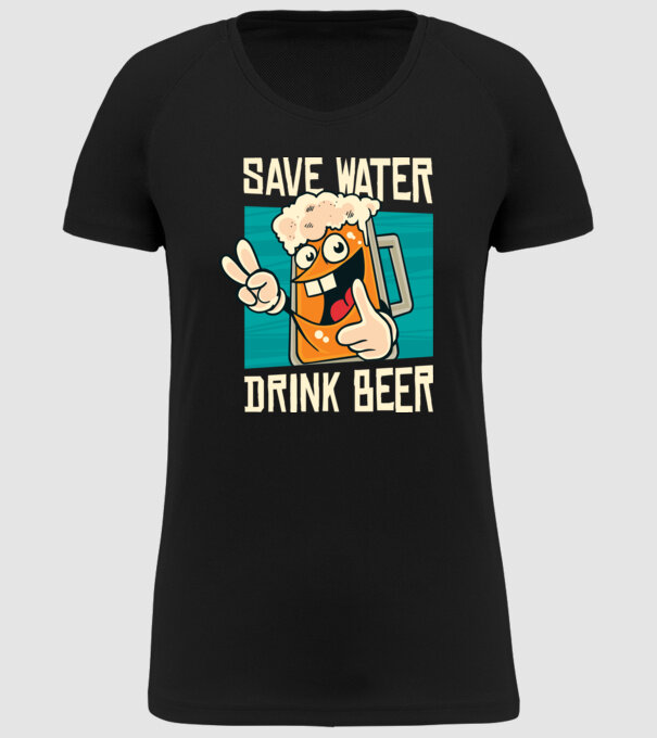 Save water, drink beer tricou amuzant bere model negru pe tricou