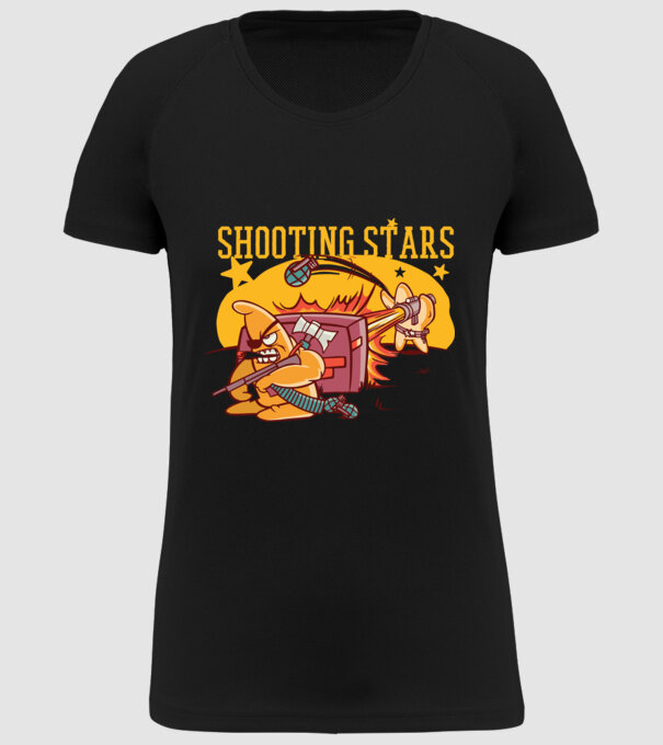 Shooting Stars model negru pe tricou