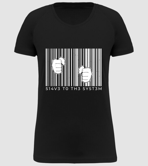Slave to the system - Sclav al sistemului model negru pe tricou