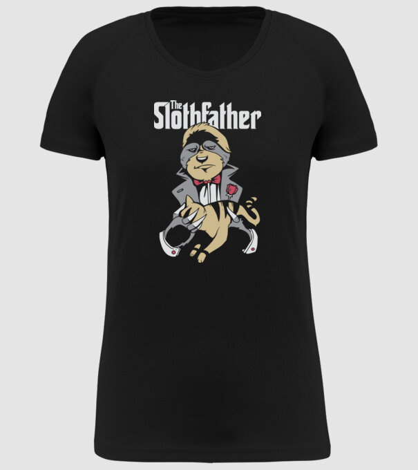 Slothfather - Naș Leneș model negru pe tricou