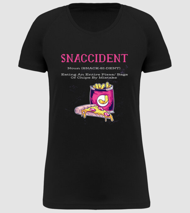 Snaccident model negru pe tricou