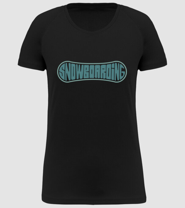 Snowboarding model negru pe tricou