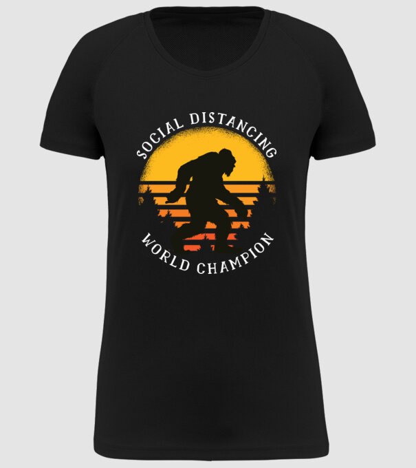 Campion Social Distancing model negru pe tricou