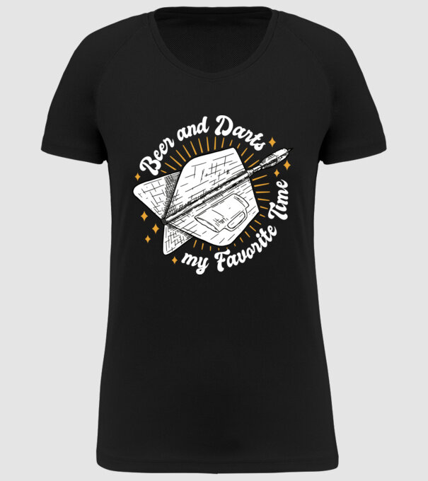 Bere și darts model negru pe tricou