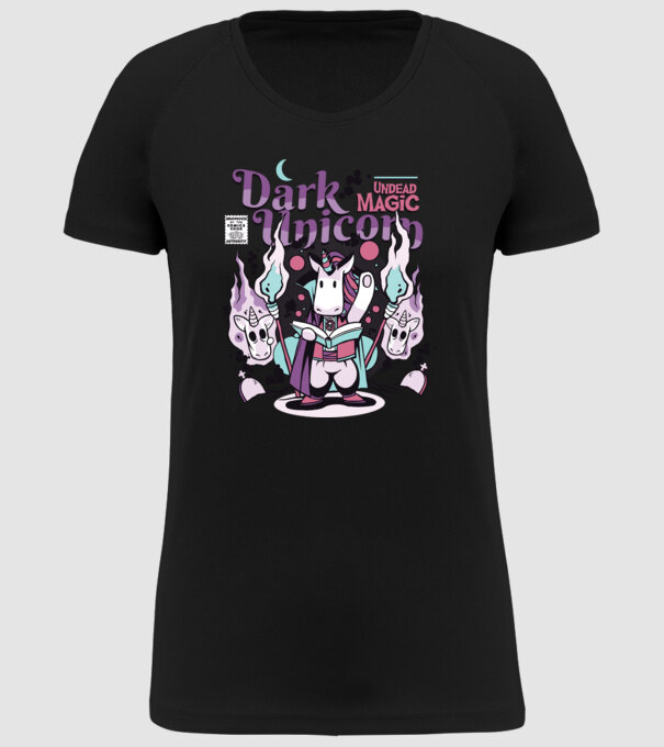Magie neagră Unicorn model negru pe tricou