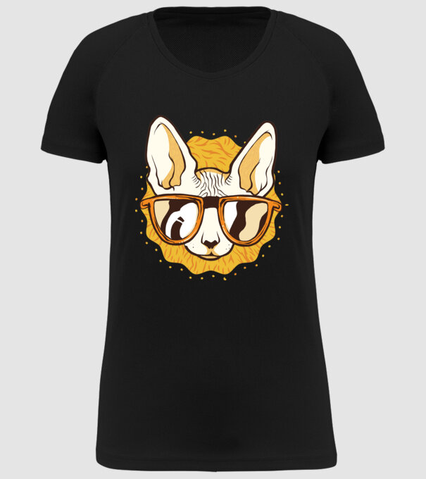 Sphynx Pisică Cool model negru pe tricou