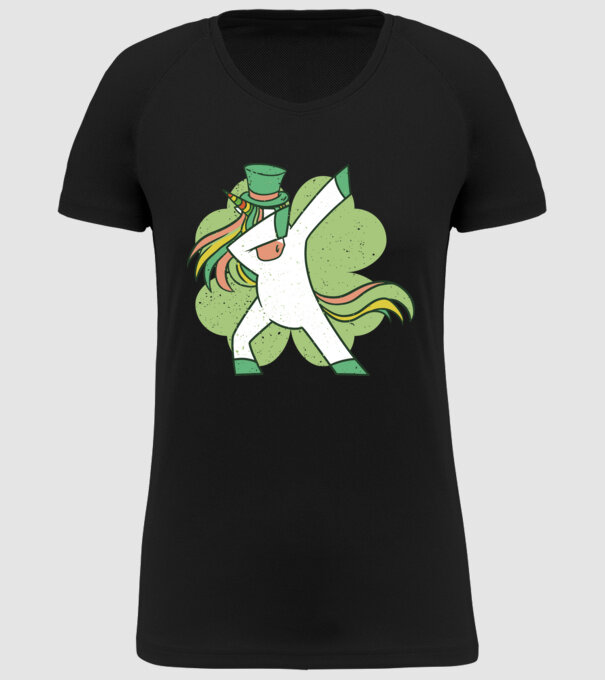 St Patrick Unicorn DAB model negru pe tricou