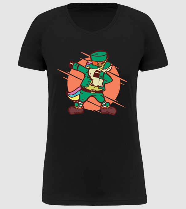 St Patrick Unicorn DAB model negru pe tricou