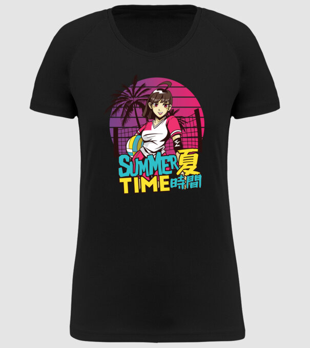Summer Girl Anime Fată Manga model negru pe tricou