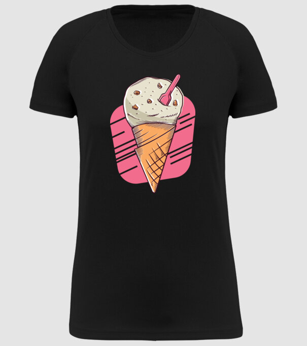 Înghețată cu prăjitură model negru pe tricou