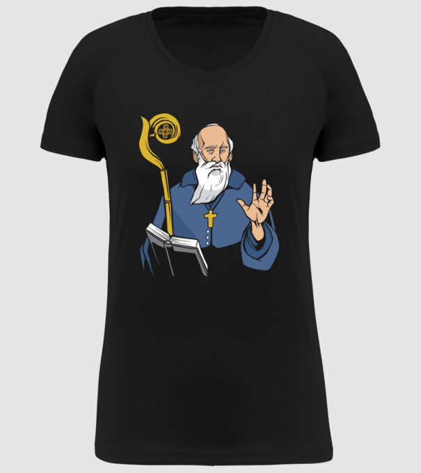 Sfântul Benedict model negru pe tricou