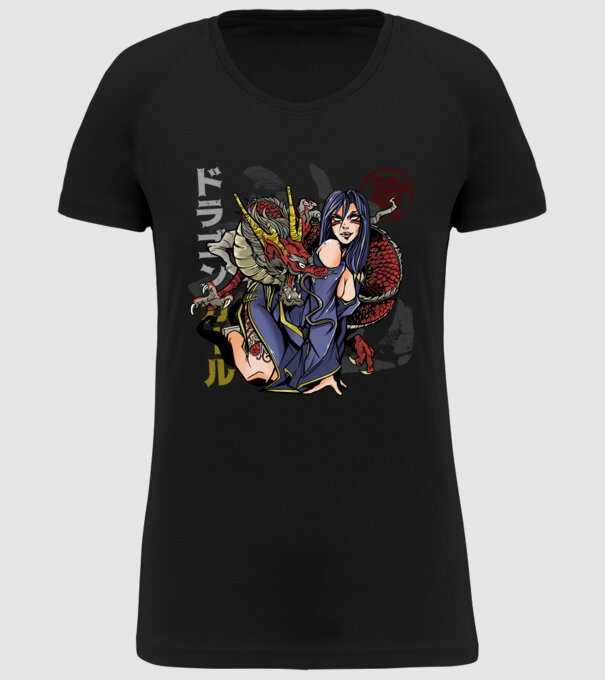 Dragon sexy Anime model negru pe tricou