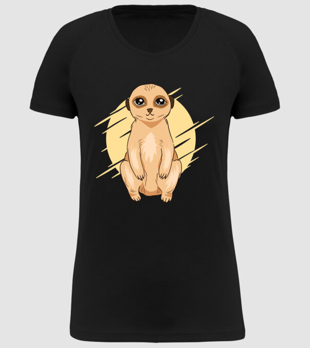 Suricată model negru pe tricou