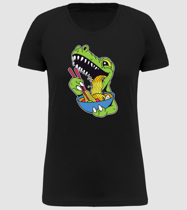 T-rex Ramen model negru pe tricou