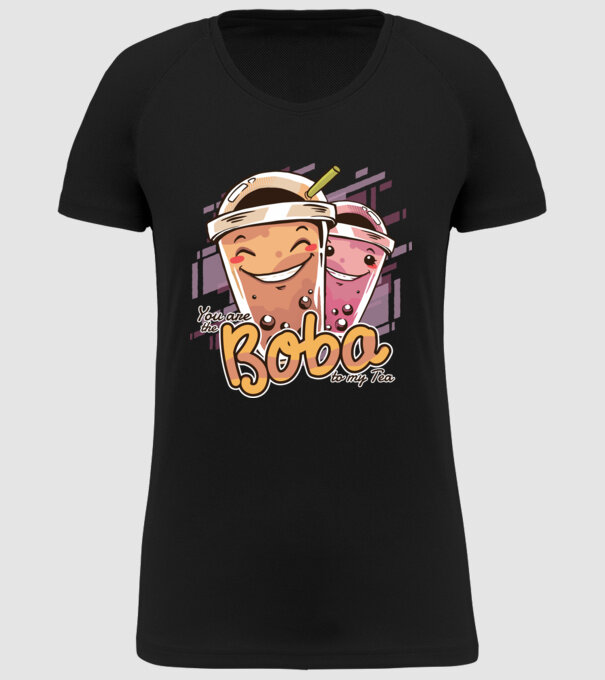 Tu ești Boba pentru ceaiul meu model negru pe tricou
