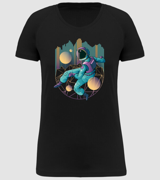Techno Astronaut tricou astronaut model negru pe tricou