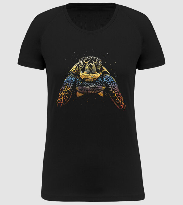 Broască țestoasă model negru pe tricou