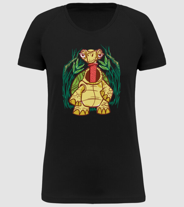 Gât Broască țestoasă model negru pe tricou