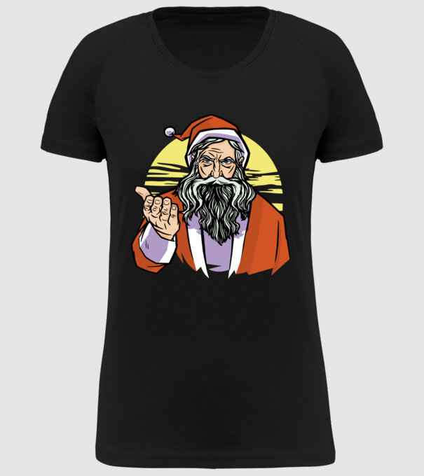 Moș Crăciun model negru pe tricou