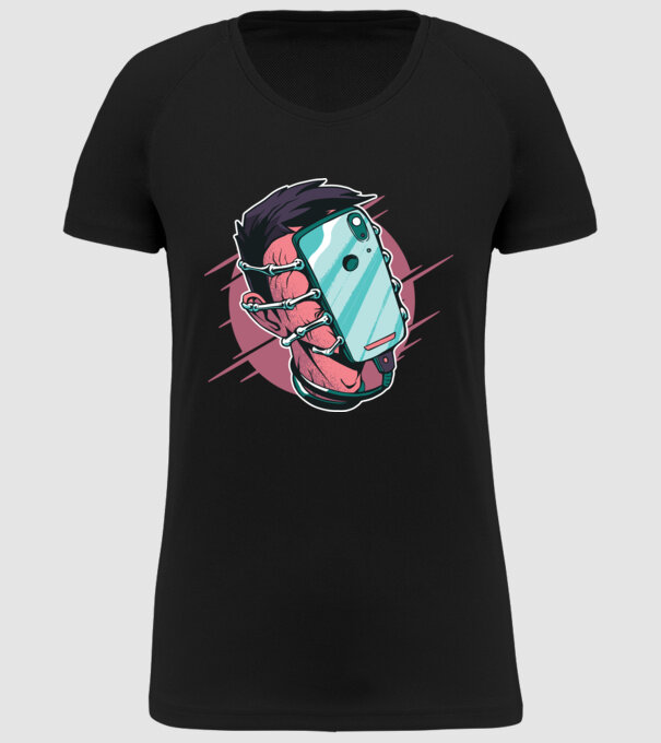 Telefon Facehugger tricou amuzant model negru pe tricou