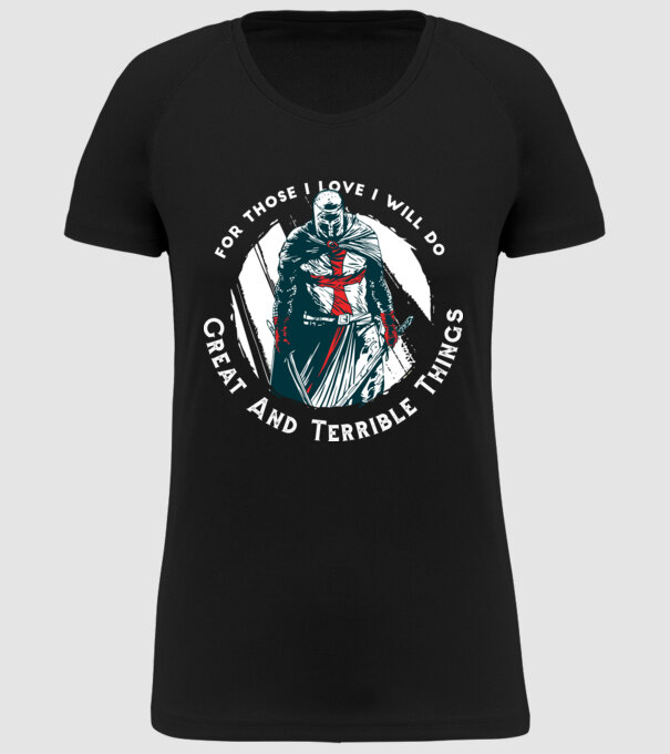 Cavaler Templier model negru pe tricou